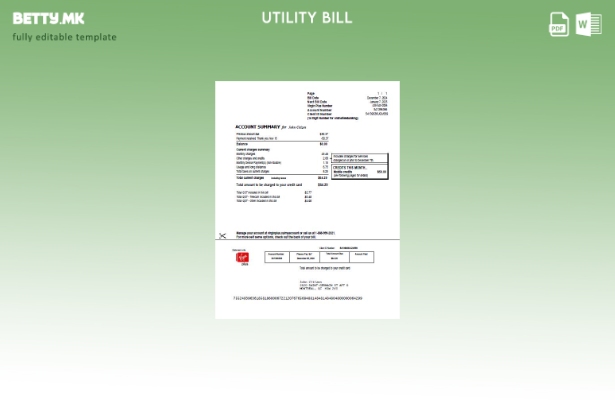 Модерен стил Canada Virgin Plus шаблон за комунални сметки